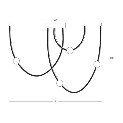 Zambelis 22247 - LED Stmievateľný luster na lanku LED/42W/230V čierna