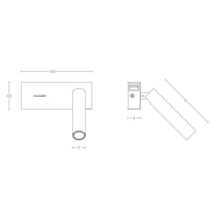 Zambelis H74 - LED Nástenné svietidlo LED/3W/230V USB biela