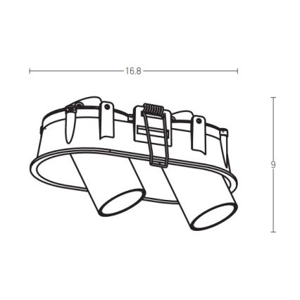 Zambelis Z11207-B - LED Podhľadové bodové svietidlo 2xLED/7W/230V CRI90 čierna