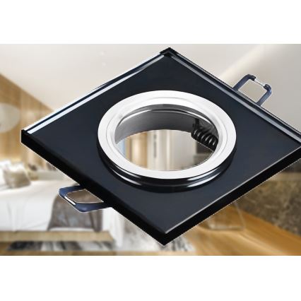 Zapustené svietidlo do podhľadu 1xGU10/MR16/10W/230V 9x9 cm čierne