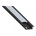 Zapustený profil pre LED pásy, 1 m, čierna/biela