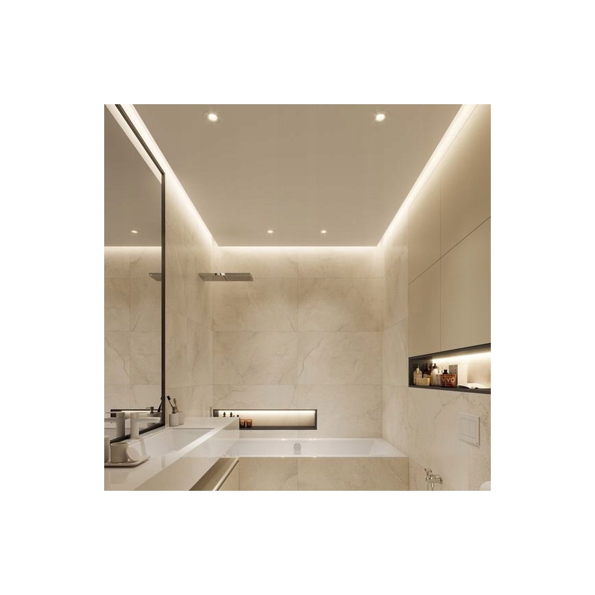 Zapustený profil pre LED pásy, 1 m, čierna/biela