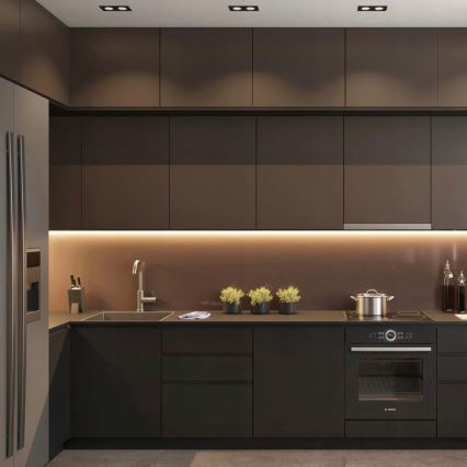 Zapustený profil pre LED pásy, 1 m, čierna/biela