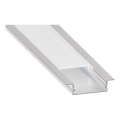 Zapustený profil pre LED pásy 1 m strieborný/biely