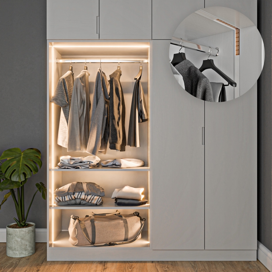 Zapustený profil pre LED pásy 1 m strieborný/biely