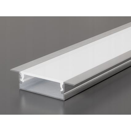 Zapustený profil pre LED pásy 1 m strieborný/biely