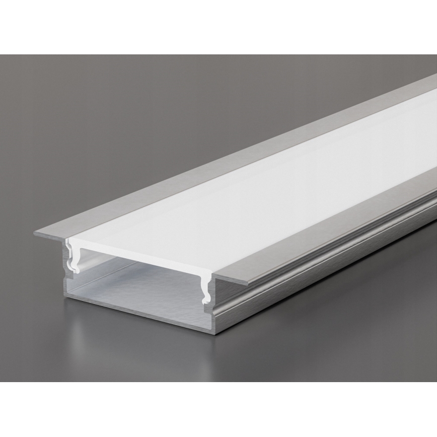 Zapustený profil pre LED pásy 1 m strieborný/biely