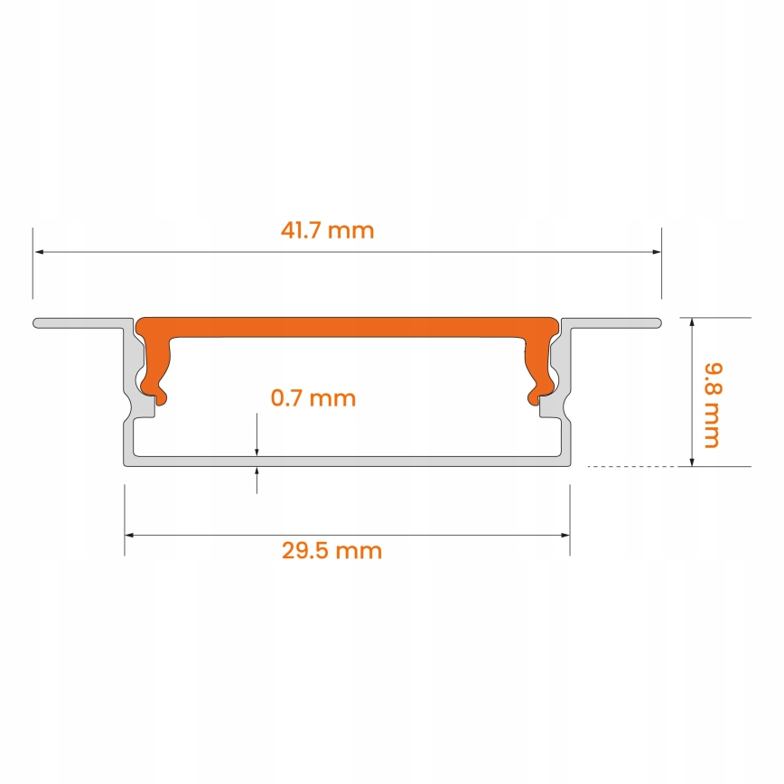 Zapustený profil pre LED pásy 1 m strieborný/biely