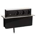 Zásuvkový stĺpik pre stolovú dosku 3x230V + USB-A + USB-C