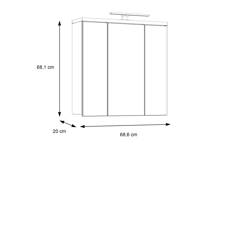 Závesná kúpeľňová skrinka so zrkadlom VENOM antracit/hnedá