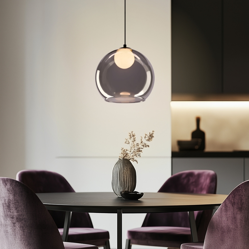 Závesná lampa BRIN 1xG9/15W/230V dymová čierna