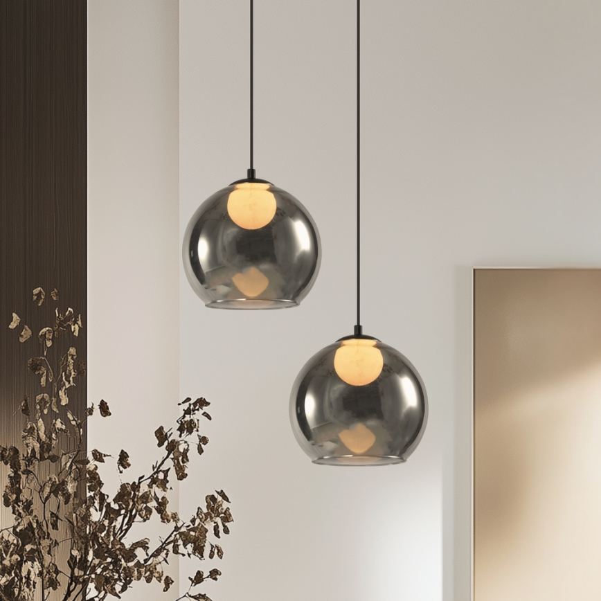 Závesná lampa BRIN 1xG9/15W/230V dymová čierna