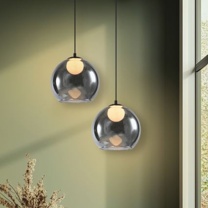 Závesná lampa BRIN 1xG9/15W/230V dymová čierna