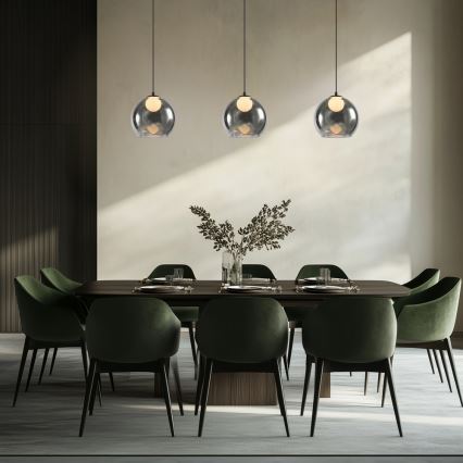 Závesná lampa BRIN 1xG9/15W/230V dymová čierna