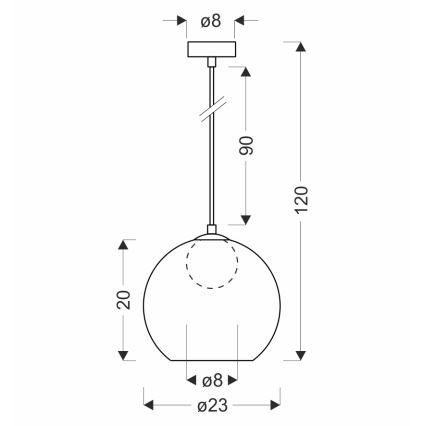Závesná lampa BRIN 1xG9/15W/230V dymová čierna