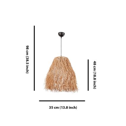 Závesná lampa FRINGE 1xE27/40W/230V rafia