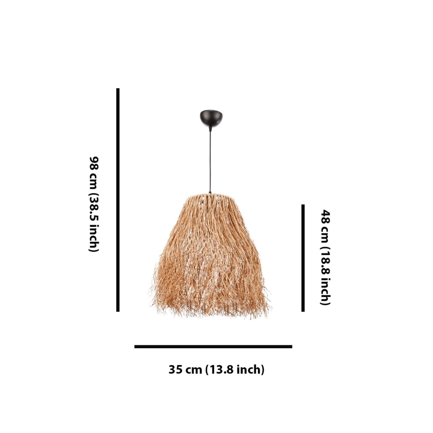 Závesná lampa FRINGE 1xE27/40W/230V rafia