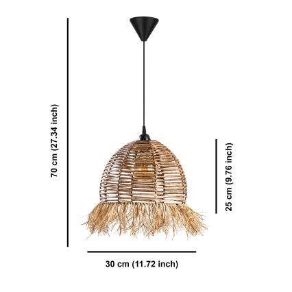 Závesná lampa RUYO 1xE27/40W/230V hnedá