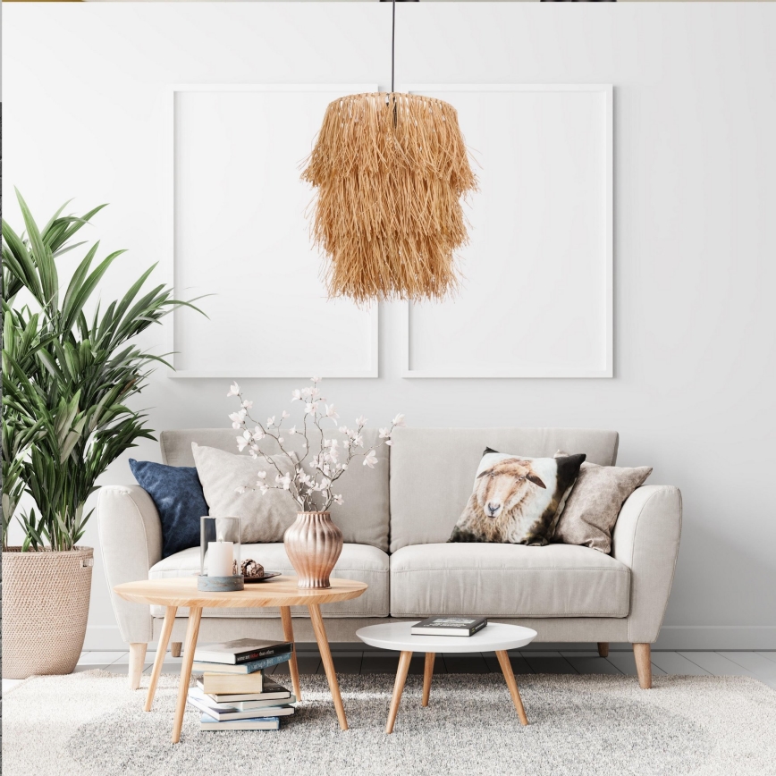 Závesná lampa TASSEL 1xE27/40W/230V rafia
