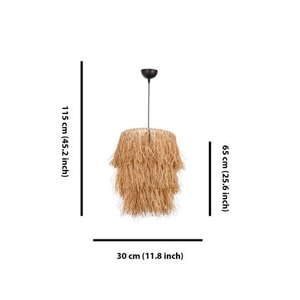 Závesná lampa TASSEL 1xE27/40W/230V rafia