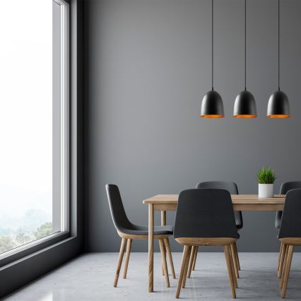 Závesná lampa TATTOO 3xE27/40W/230V čierna