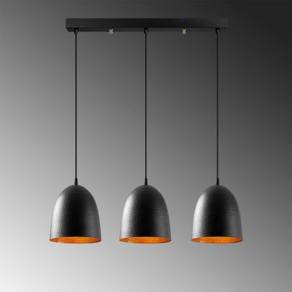 Závesná lampa TATTOO 3xE27/40W/230V čierna