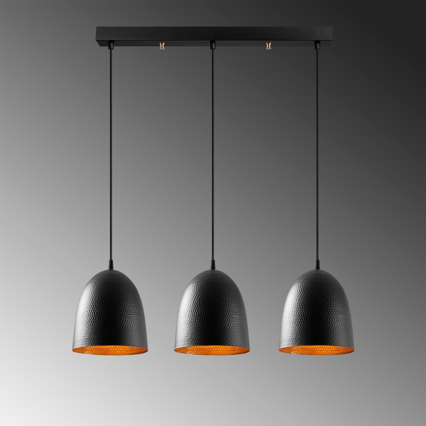 Závesná lampa TATTOO 3xE27/40W/230V čierna
