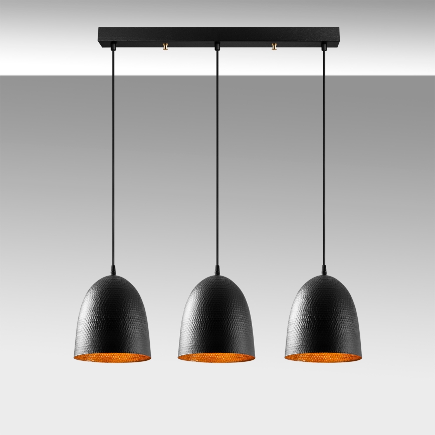 Závesná lampa TATTOO 3xE27/40W/230V čierna