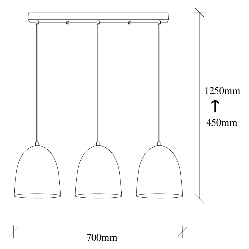 Závesná lampa TATTOO 3xE27/40W/230V čierna