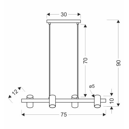 Závesná lampa XILO 4xGU10/25W/230V buk/biela