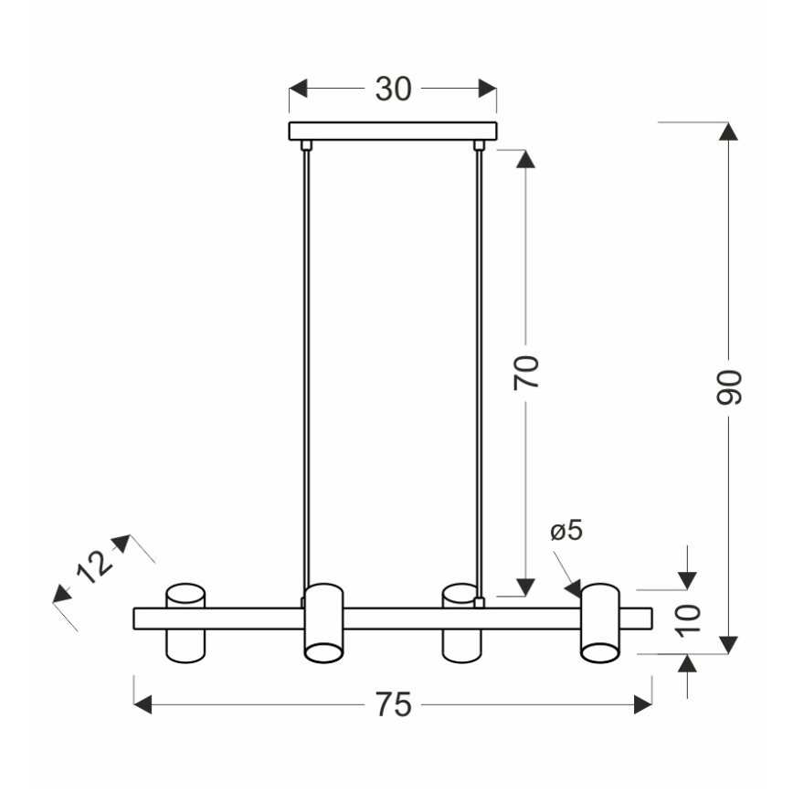 Závesná lampa XILO 4xGU10/25W/230V buk/biela