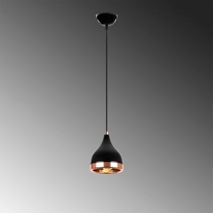 Závesná lampa YILDO 1xE27/40W/230V čierna/medi