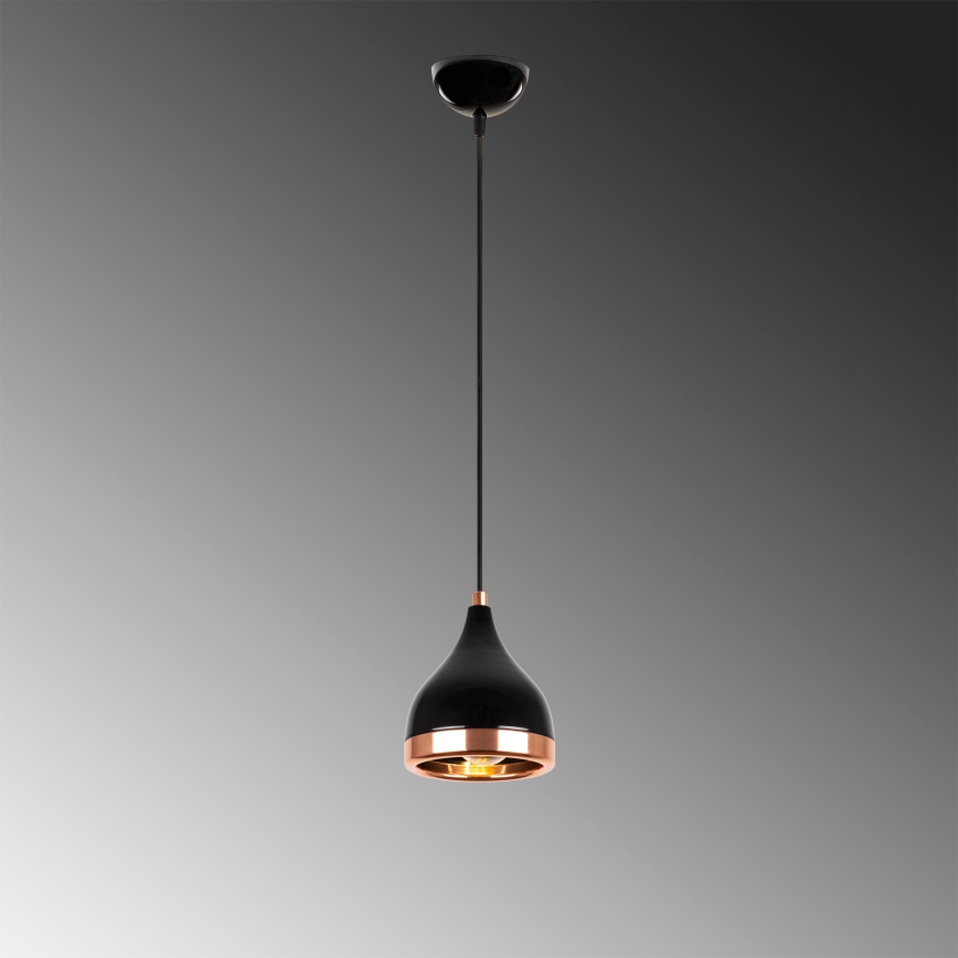 Závesná lampa YILDO 1xE27/40W/230V čierna/medi