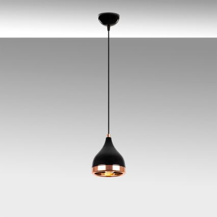 Závesná lampa YILDO 1xE27/40W/230V čierna/medi