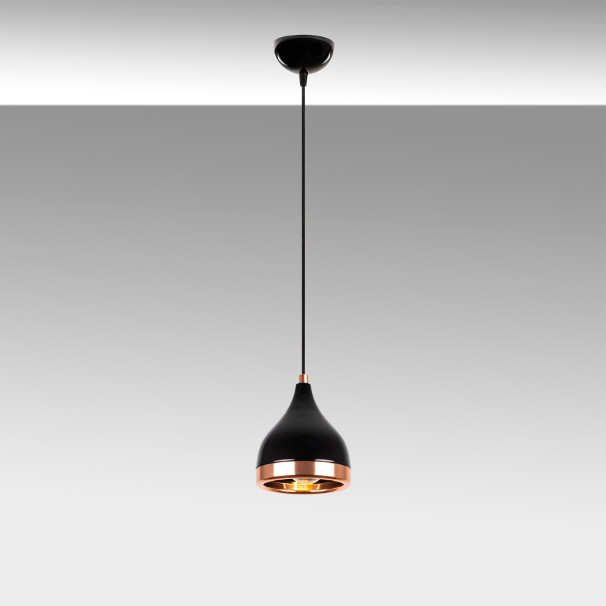 Závesná lampa YILDO 1xE27/40W/230V čierna/medi