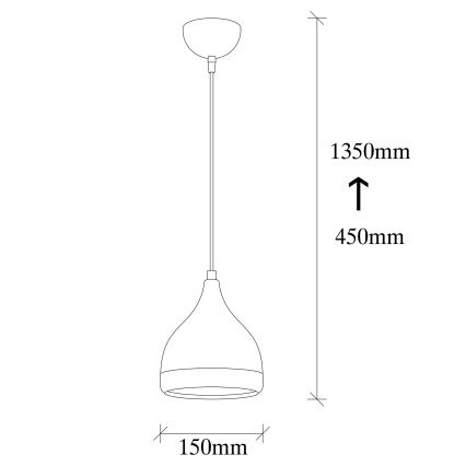 Závesná lampa YILDO 1xE27/40W/230V čierna/medi