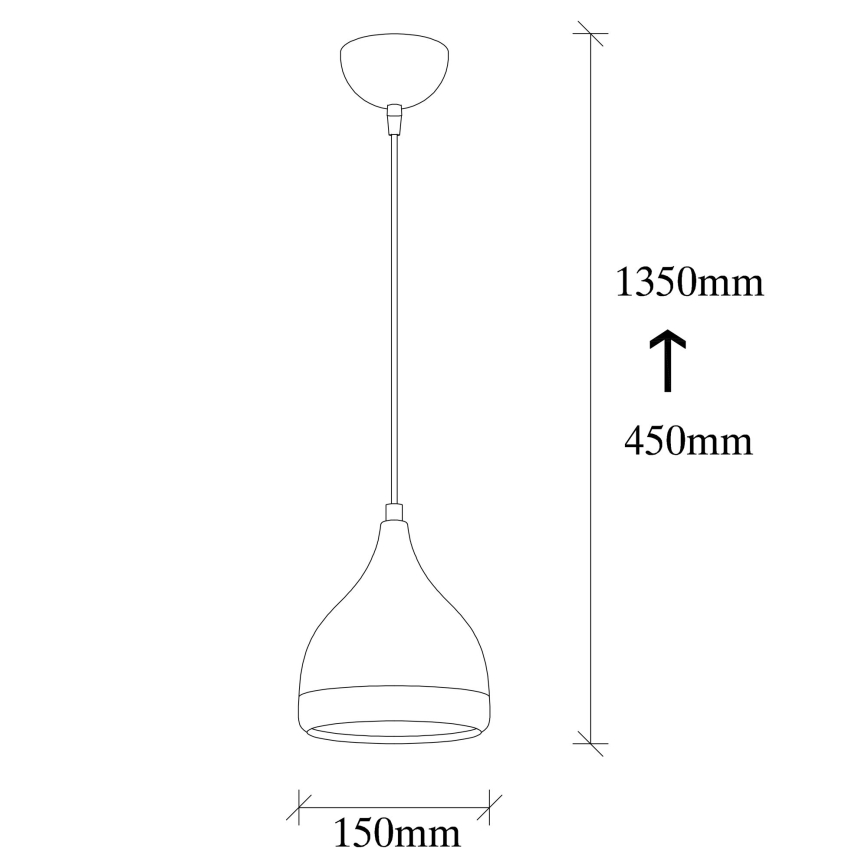 Závesná lampa YILDO 1xE27/40W/230V čierna/medi