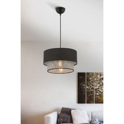 Závesné svetlo ECHO 1xE27/60W/230V čierna/sivá
