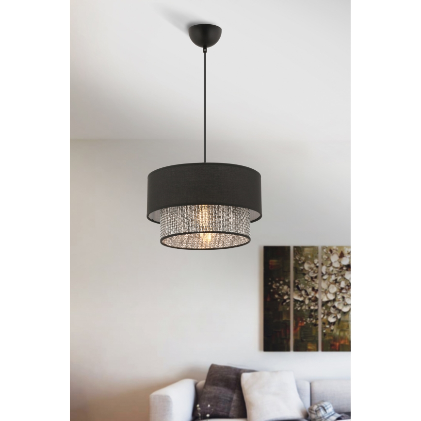 Závesné svetlo ECHO 1xE27/60W/230V čierna/sivá
