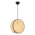 Závesné svietidlo BIG DRUM s lankom 1xE27/60W/230V, béžová/čierna