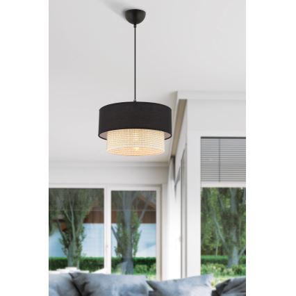 Závesné svietidlo ECHO 1xE27/60W/230V čierna/krémová