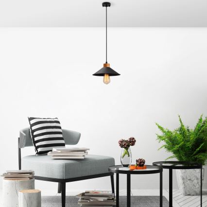 Závesné svietidlo MANAVGAT 1xE27/40W/230V, čierne/hnedé