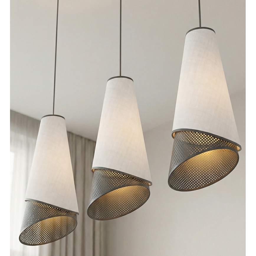 Závesné svietidlo MODA 3xE27/15W/230V sivá/čierna