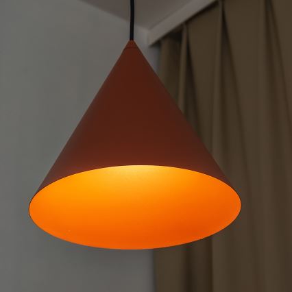 Závesné svietidlo na kábli ETNA II 1xE27/15W/230V pr. 25 cm oranžové
