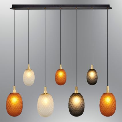 Závesné svietidlo na lane CACTUS 7xG9/5W/230V medené/šedé/biele