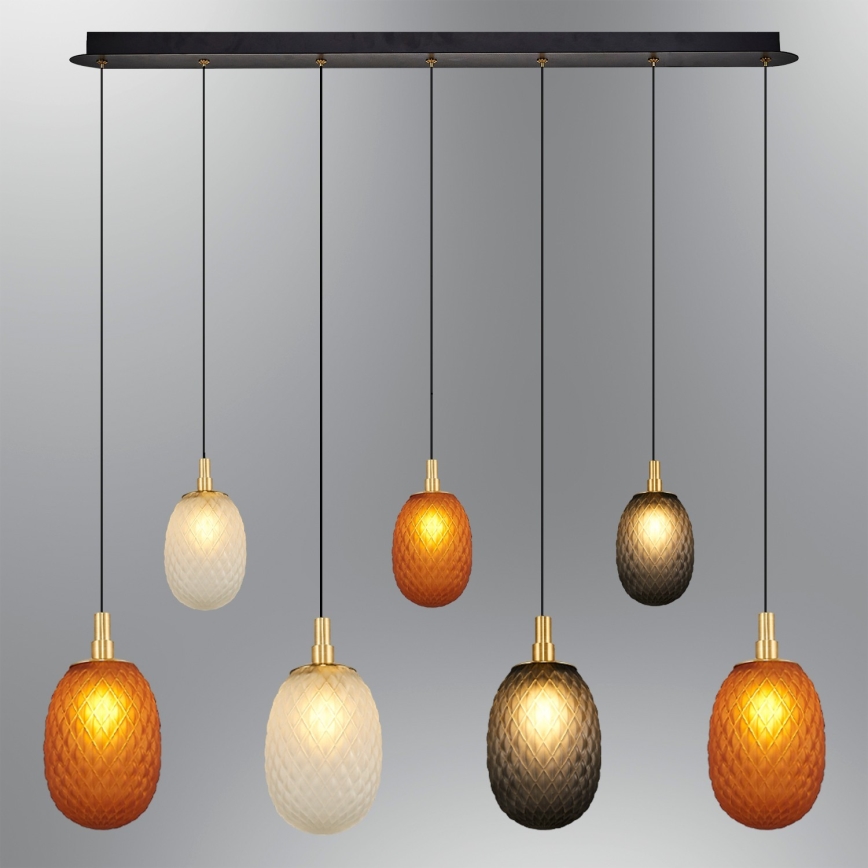 Závesné svietidlo na lane CACTUS 7xG9/5W/230V medené/šedé/biele