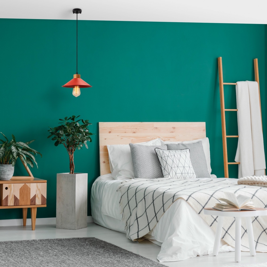 Závesné svietidlo na lane MANAVGAT 1xE27/40W/230V červená/hnedá