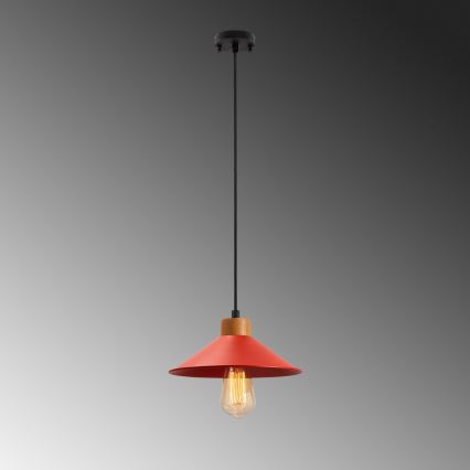 Závesné svietidlo na lane MANAVGAT 1xE27/40W/230V červená/hnedá