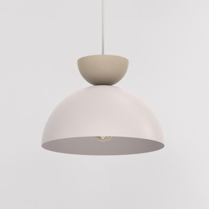 Závesné svietidlo na lane NEVIS 1xE27/15W/230V priemer 29 cm krémové