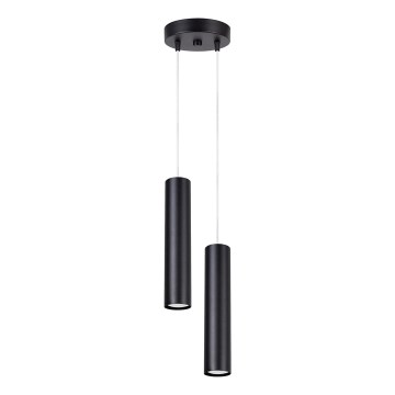 Závesné svietidlo na lankách LAGOS 2xGU10/10W/230V čierne